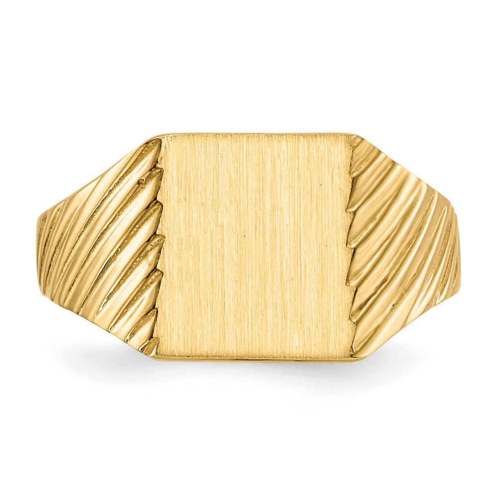 10K Yellow Gold 10Ky 9.5X8.0mm Closed Back Signet Ring