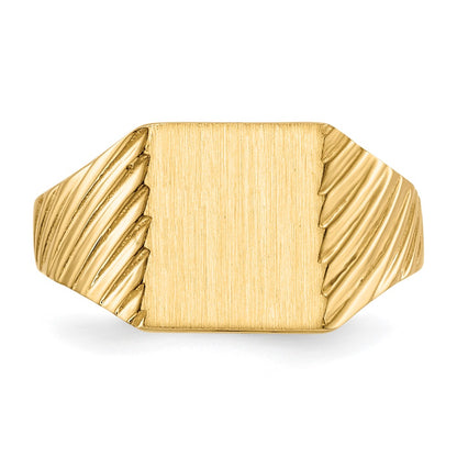 10K Yellow Gold 10Ky 9.5X8.0mm Closed Back Signet Ring