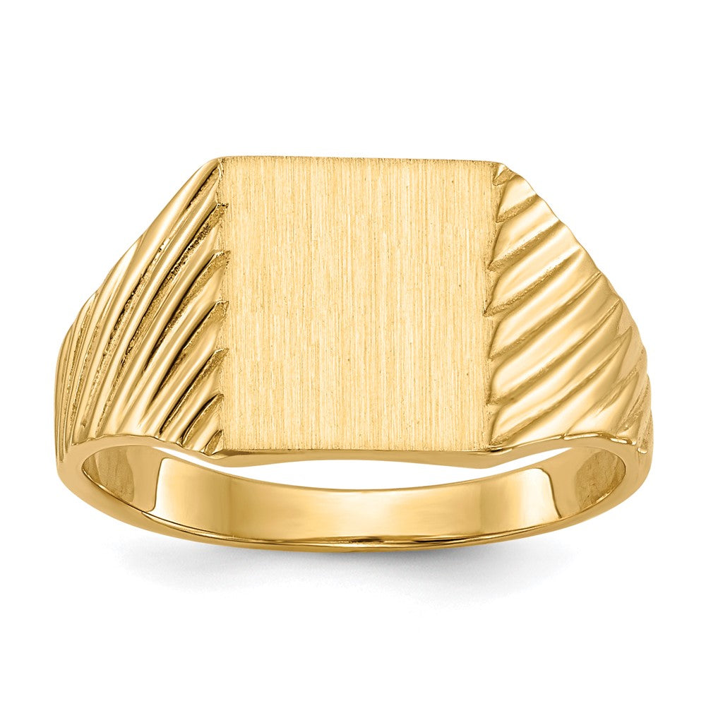 10K Yellow Gold 10Ky 9.5X8.0mm Closed Back Signet Ring