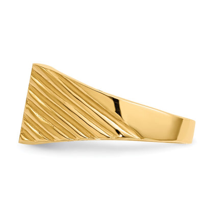 14K Yellow Gold 9.0x9.0mm Closed Back Signet Ring