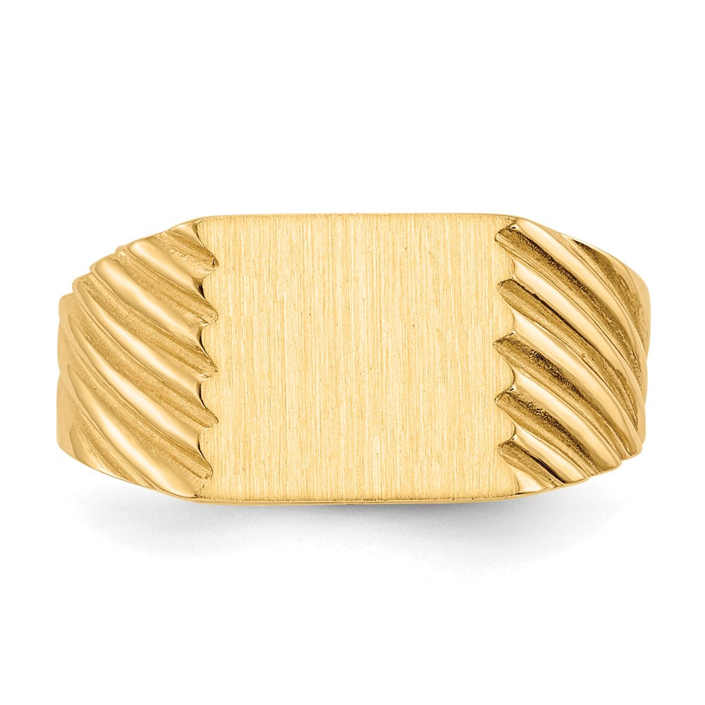 14K Yellow Gold 9.0x9.0mm Closed Back Signet Ring