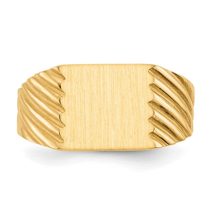 10K Yellow Gold 10Ky 9.0X9.0mm Closed Back Signet Ring