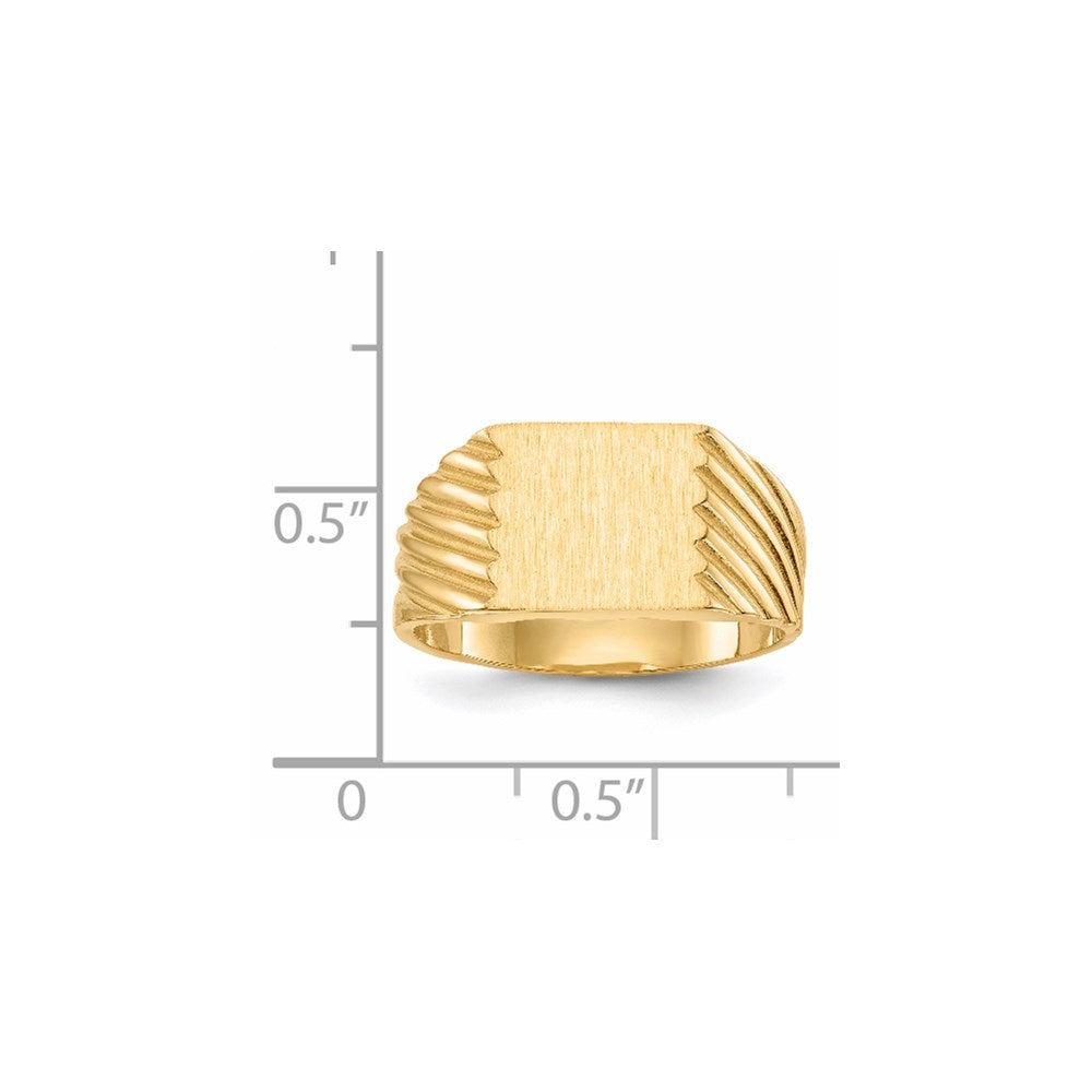 14K Yellow Gold 9.0x9.0mm Closed Back Signet Ring