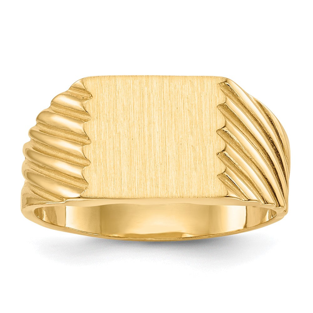 14K Yellow Gold 9.0x9.0mm Closed Back Signet Ring