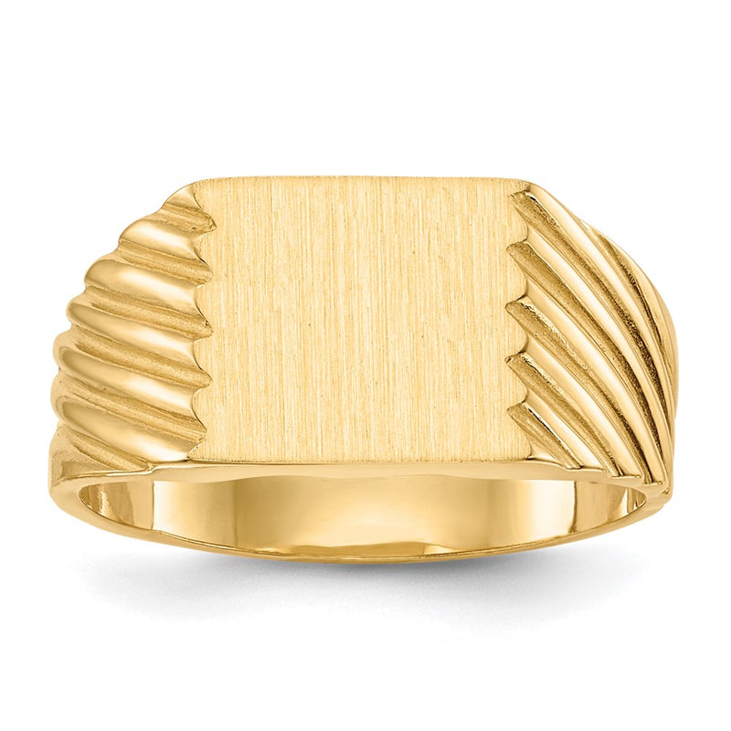 10K Yellow Gold 10Ky 9.0X9.0mm Closed Back Signet Ring