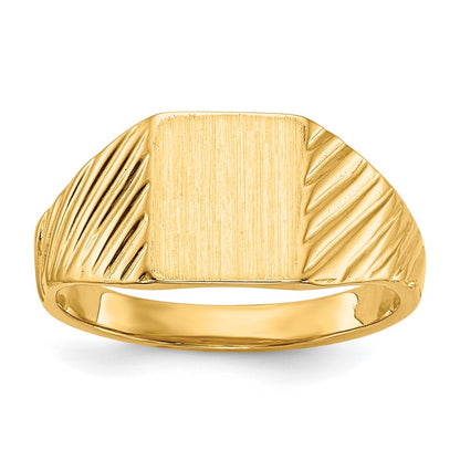 10K Yellow Gold 10Ky 8.5X7.0mm Open Back Child'S Signet Ring
