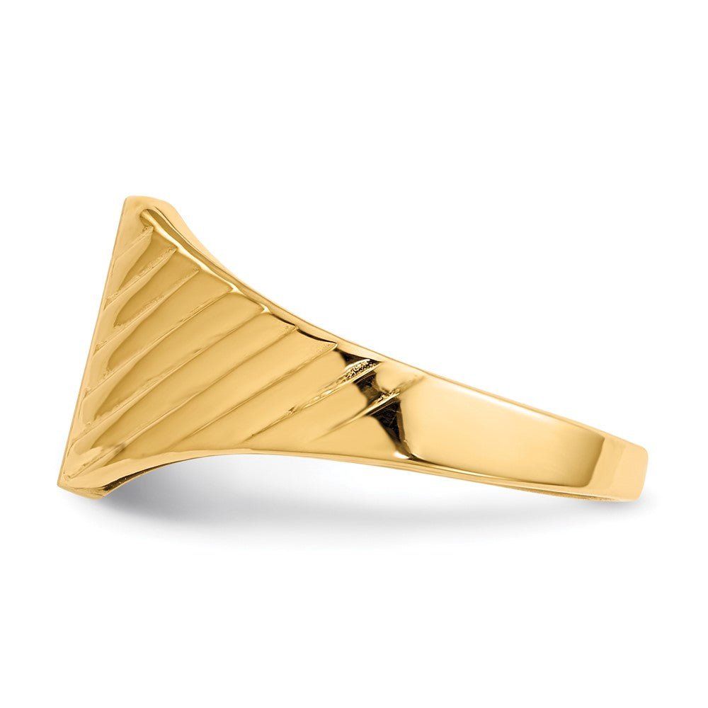 14K Yellow Gold 9.5x8.0mm Open Back Signet Ring