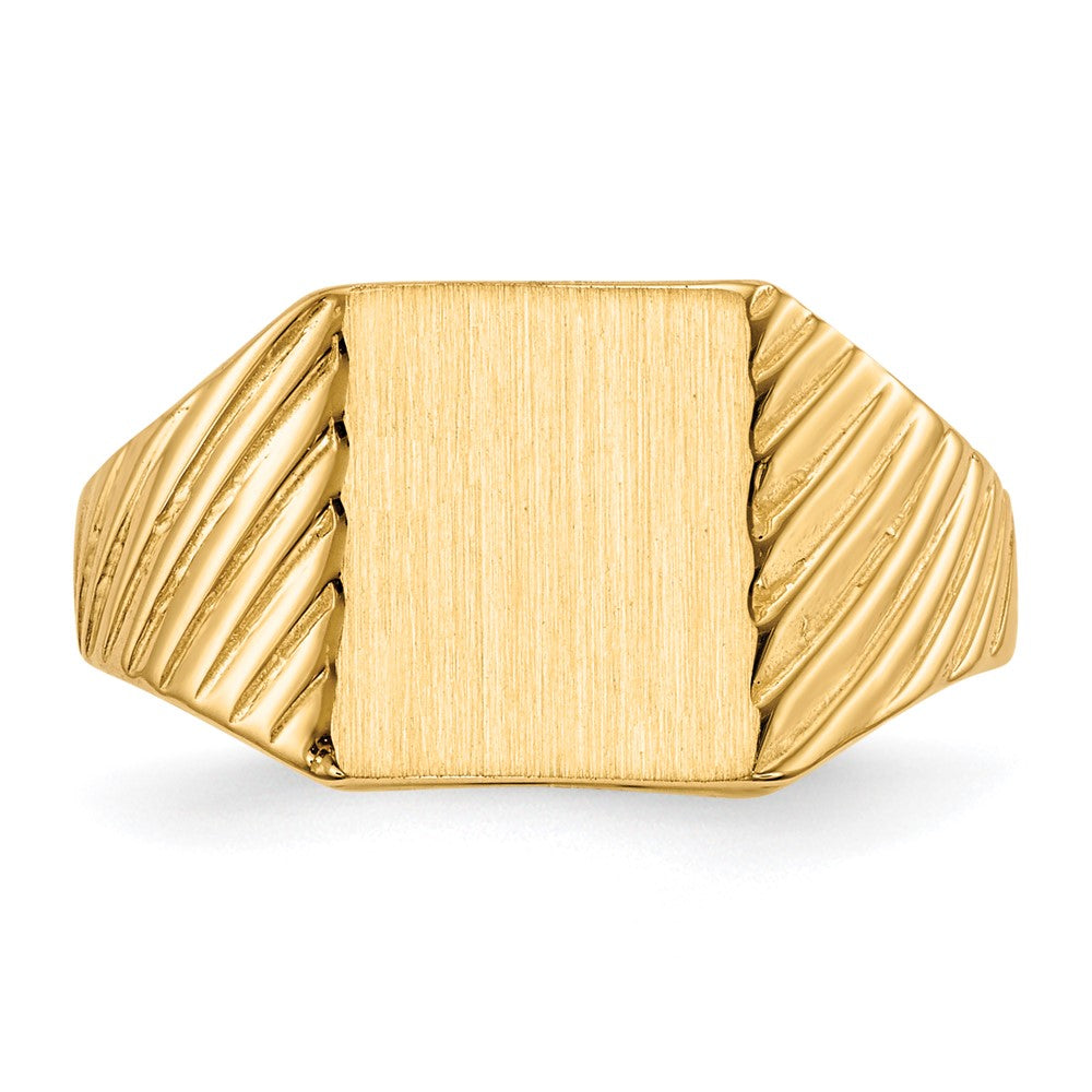 14K Yellow Gold 9.5x8.0mm Open Back Signet Ring