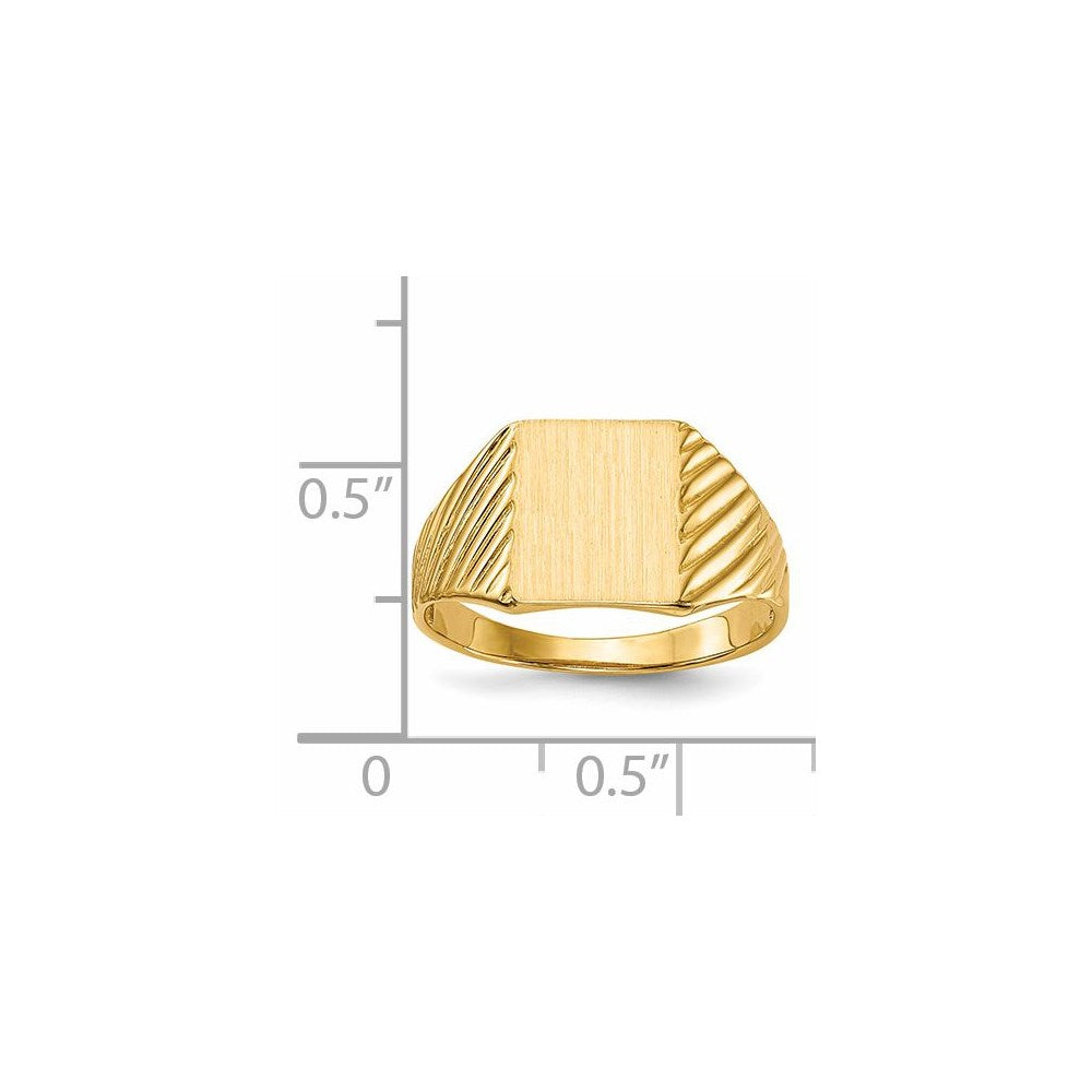 14K Yellow Gold 9.5x8.0mm Open Back Signet Ring
