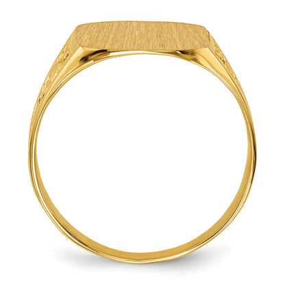 10K Yellow Gold 14.0X12.5mm Closed Back Men'S Signet Ring