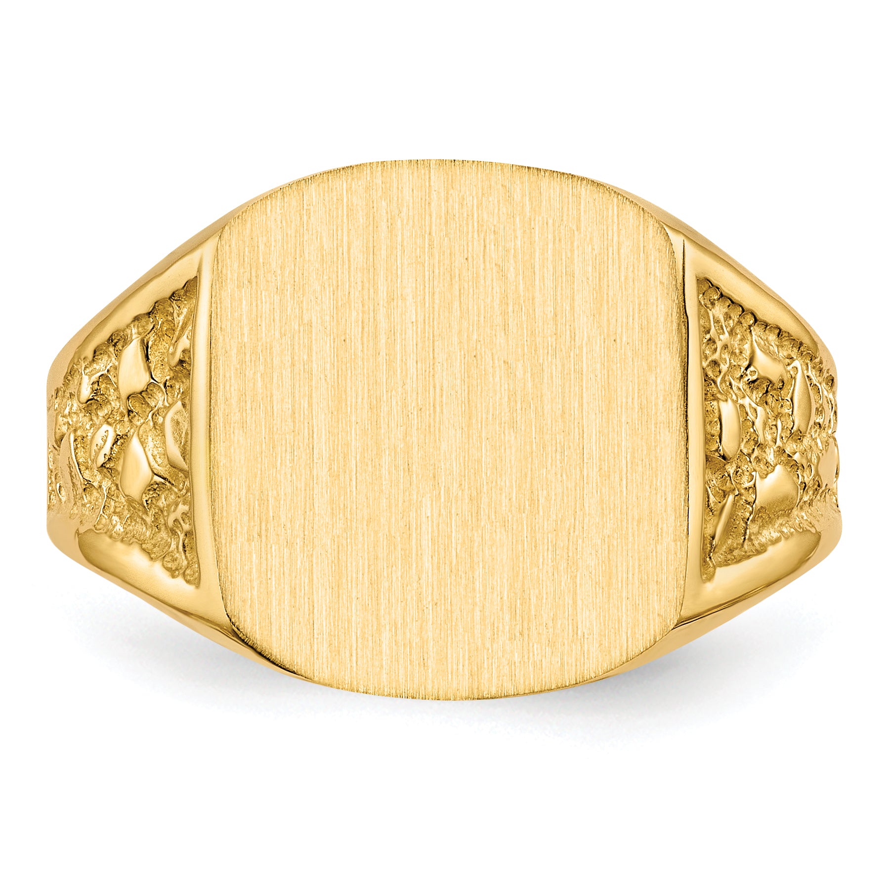 10K Yellow Gold 14.0X12.5mm Closed Back Men'S Signet Ring