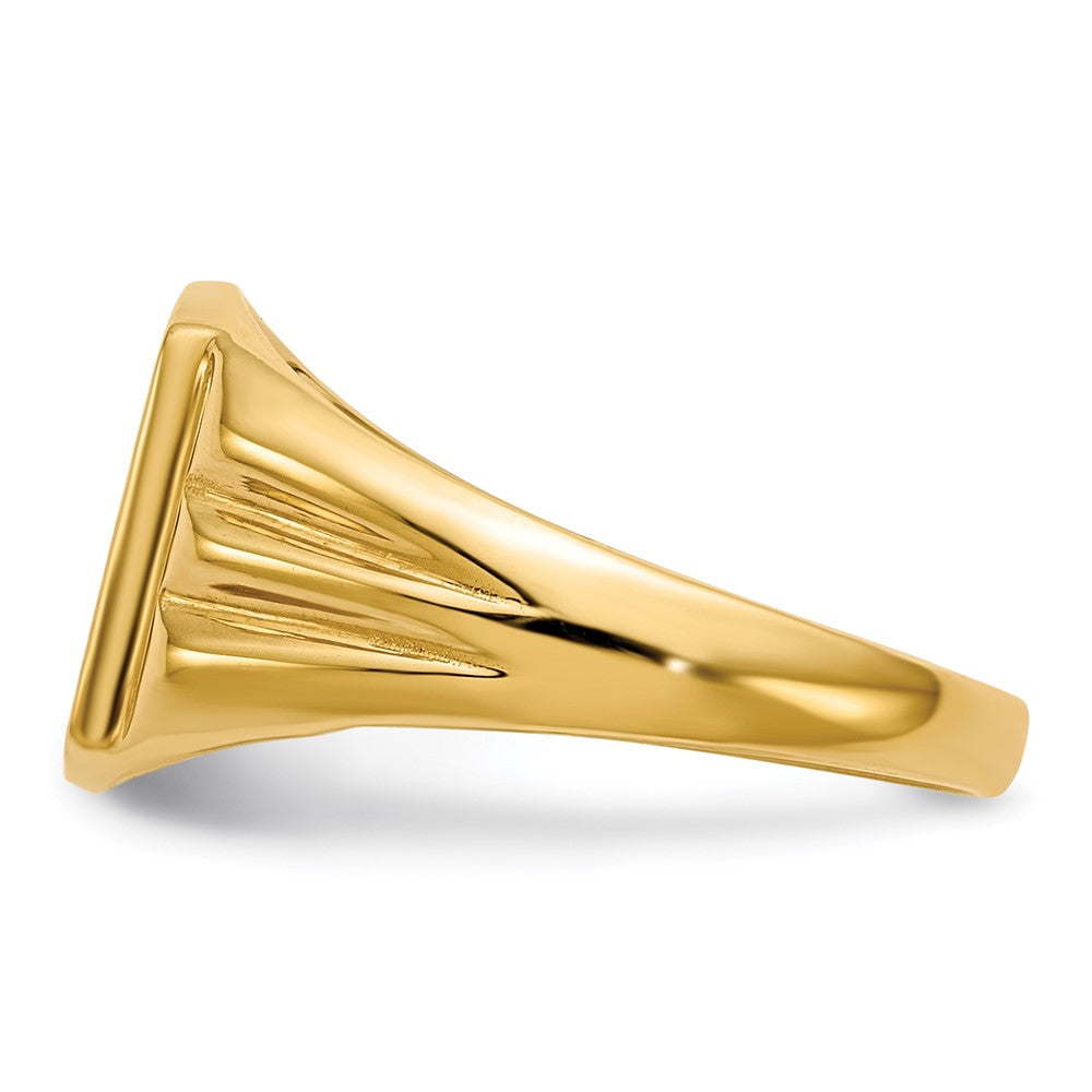 14K Yellow Gold 10.5x8.5mm Closed Back Signet Ring