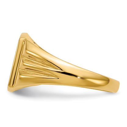 14K Yellow Gold 10.5x8.5mm Closed Back Signet Ring