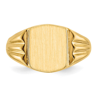 14K Yellow Gold 10.5x8.5mm Closed Back Signet Ring