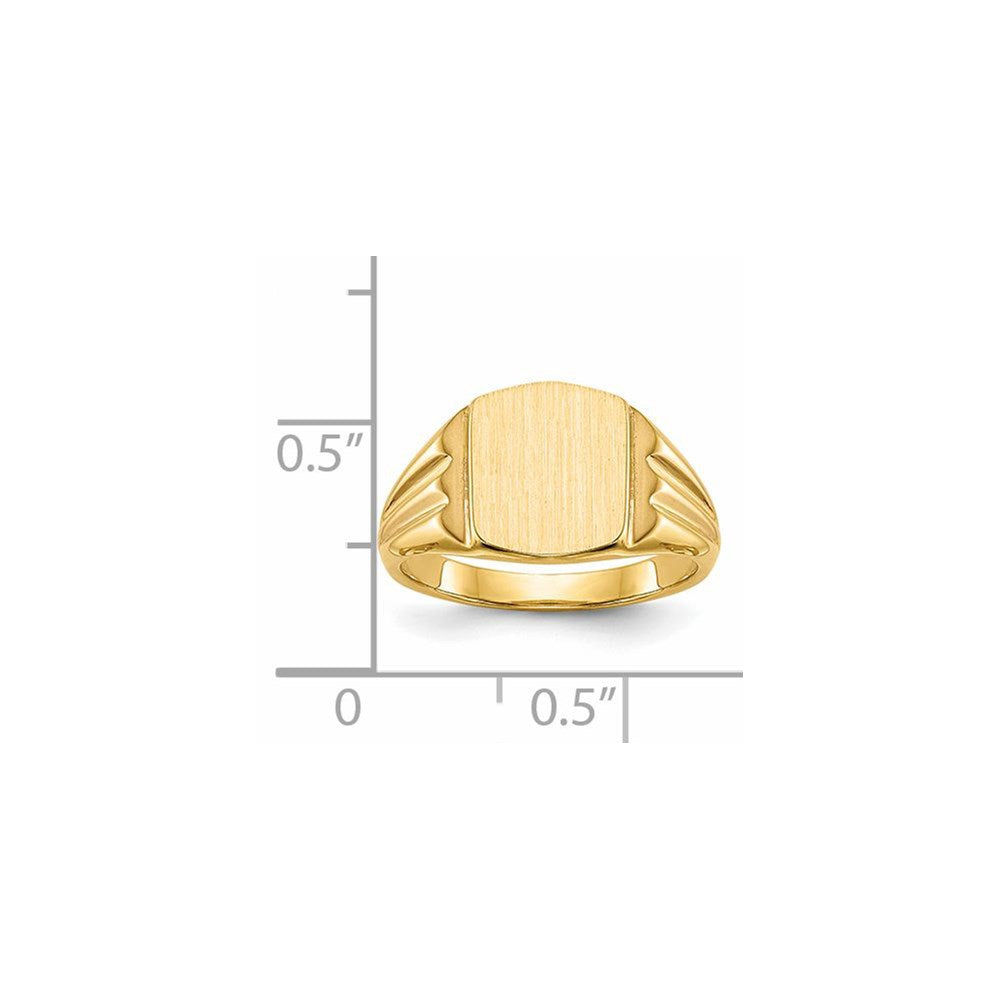 14K Yellow Gold 10.5x8.5mm Closed Back Signet Ring