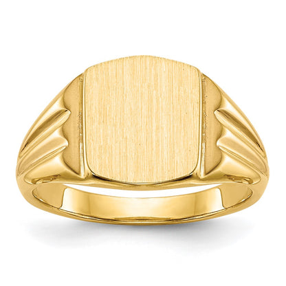 14K Yellow Gold 10.5x8.5mm Closed Back Signet Ring