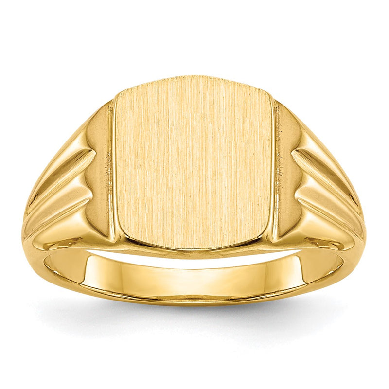 14K Yellow Gold 10.5x8.5mm Closed Back Signet Ring