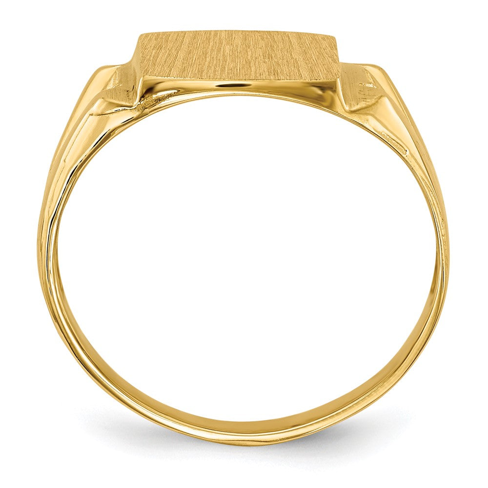 14K Yellow Gold 12.0X11.0mm Open Back Aa Diamond Men'S Signet Ring
