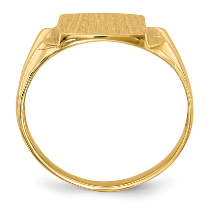 14K Yellow Gold 12.0X11.0mm Open Back Aa Diamond Men'S Signet Ring