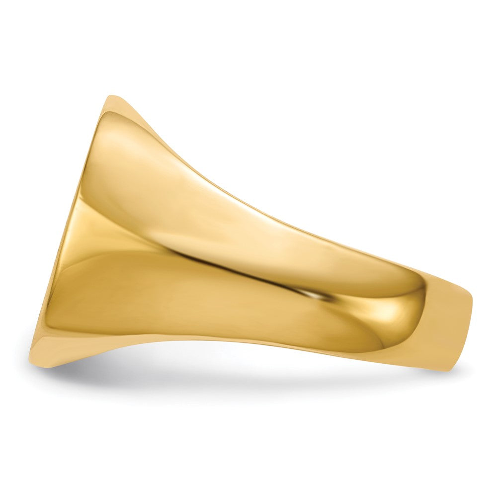 14K Yellow Gold 15.0X15.0mm Closed Back Aaa Diamond Men'S Signet Ring