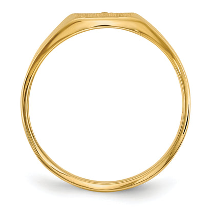 10K Yellow Gold Polished Closed Back 8.0X7.0mm Diamond Signet Ring Mounting