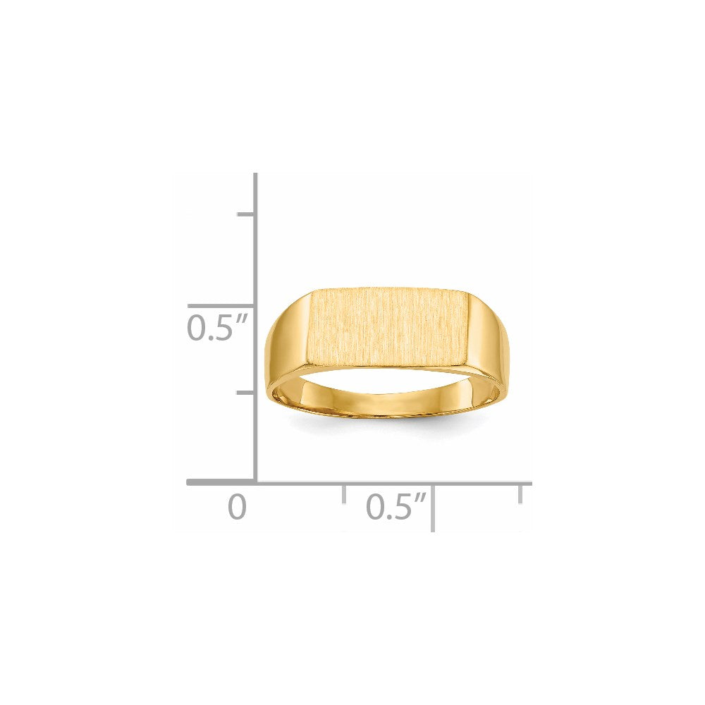 14K Yellow Gold 6.5x12.5mm Closed Back Signet Ring