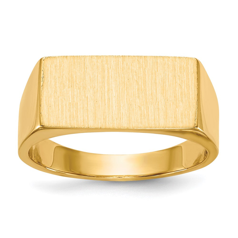 14K Yellow Gold 8.0x16.5mm Closed Back Men's Signet Ring