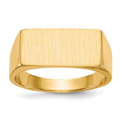14K Yellow Gold 8.0x16.5mm Closed Back Men's Signet Ring