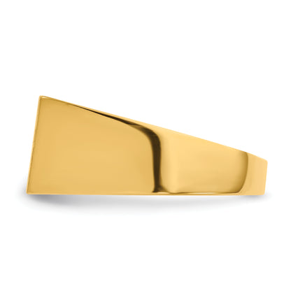 10K Yellow Gold 10Ky 9.0X15.0mm Closed Back Men'S Signet Ring