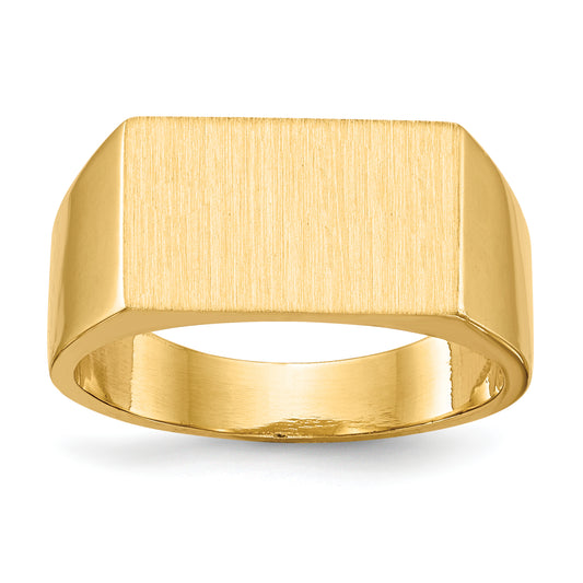 10K Yellow Gold 10Ky 9.0X15.0mm Closed Back Men'S Signet Ring