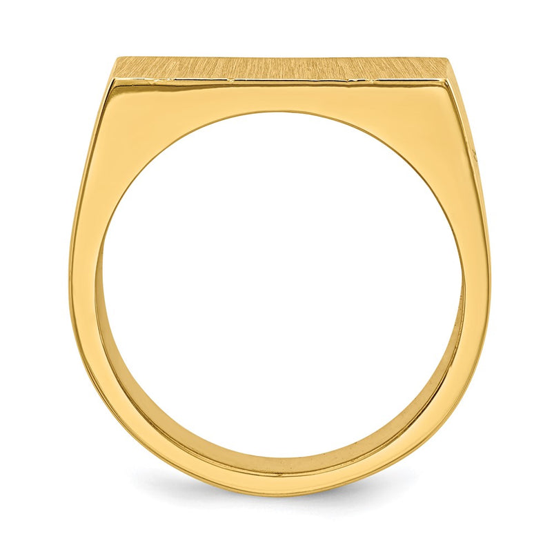 14K Yellow Gold 10.5x18.0mm Closed Back Men's Signet Ring