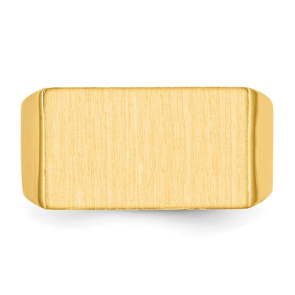 14K Yellow Gold 10.5x18.0mm Closed Back Men's Signet Ring