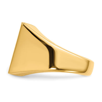 14K Yellow Gold 14.5x19.5mm Open Back Men's Signet Ring