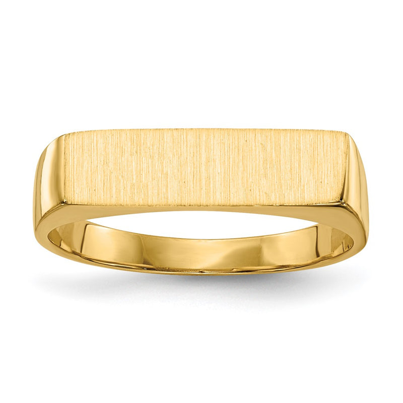 14K Yellow Gold 5.0x16.5mm Closed Back Signet Ring