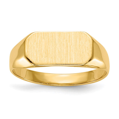 14K Yellow Gold 6.5x12.0mm Closed Back Children's Signet Ring