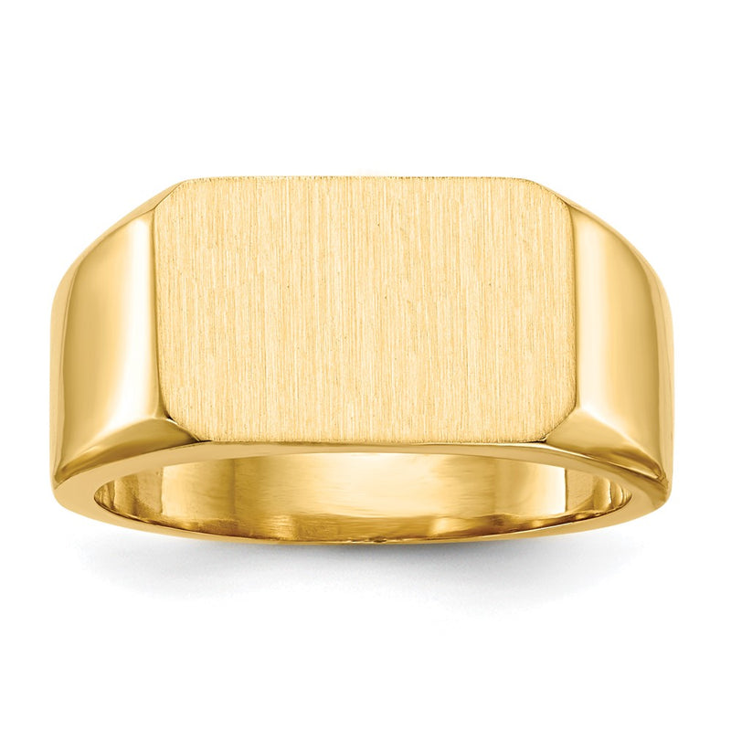 10K Yellow Gold 10Ky 10.0X15.0mm Closed Back Men'S Signet Ring