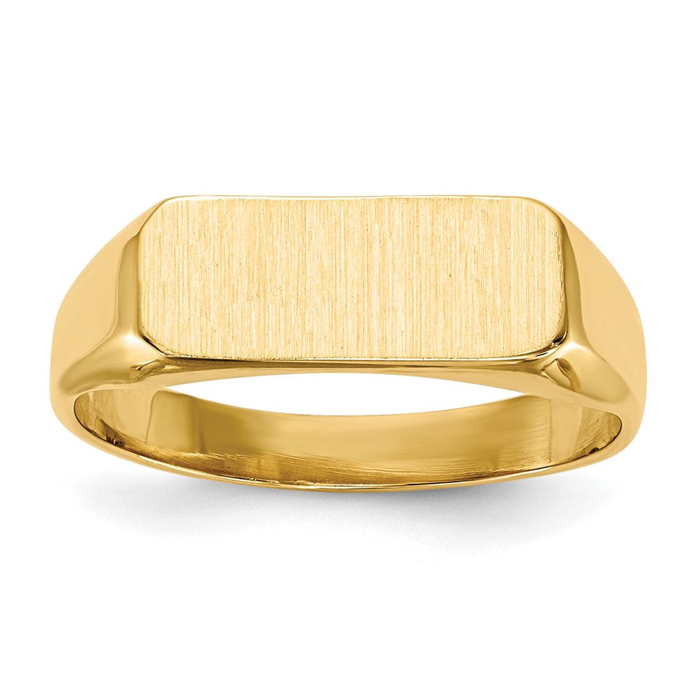 14K Yellow Gold 5.5x13.5mm Closed Back Signet Ring