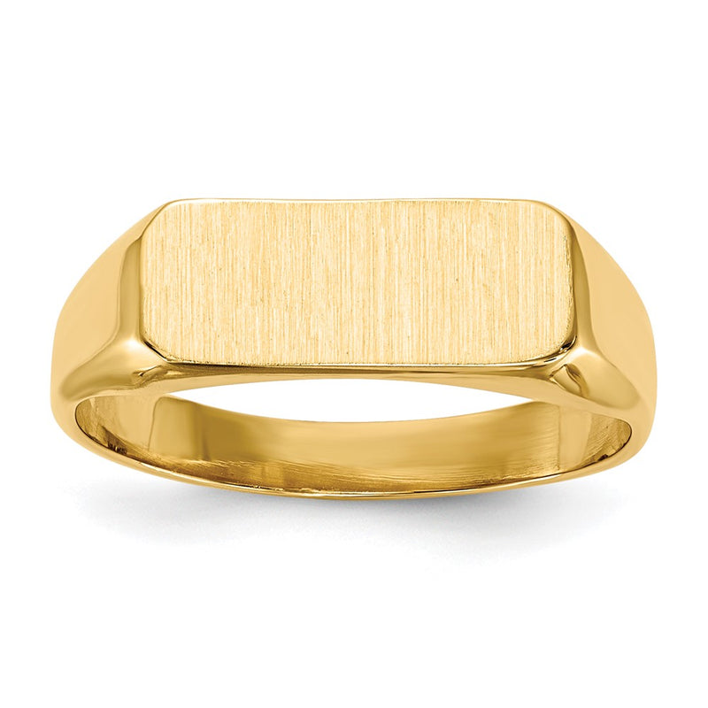 14K Yellow Gold 5.5x13.5mm Closed Back Signet Ring