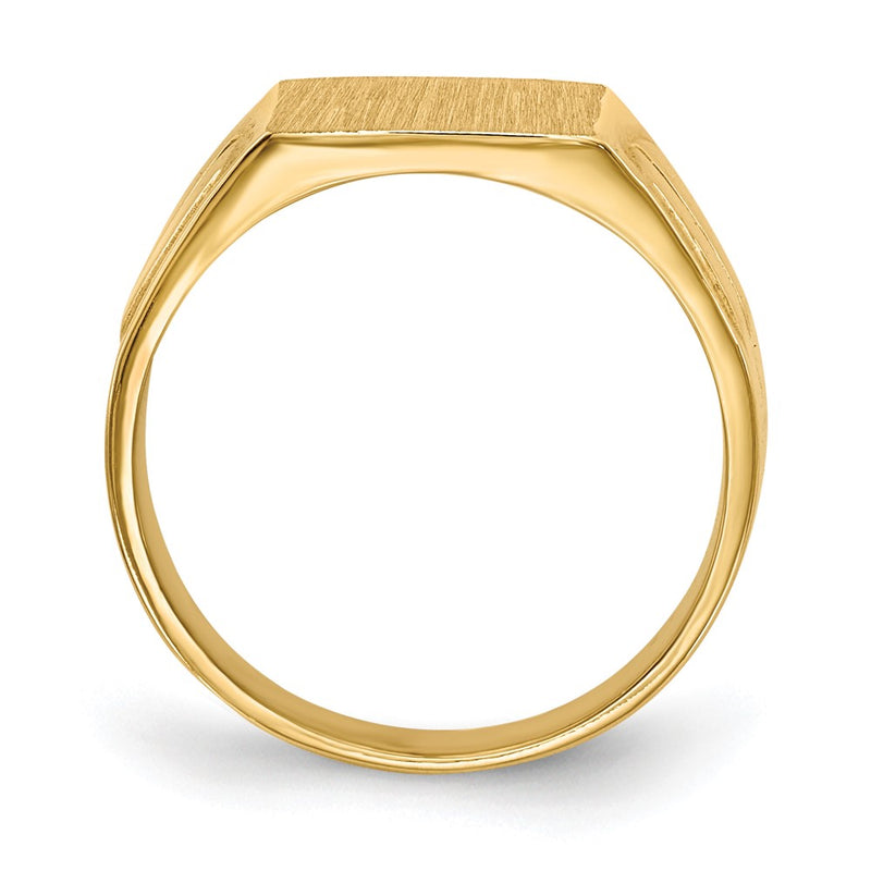 14K Yellow Gold 7.5x9.0mm Closed Back Signet Ring