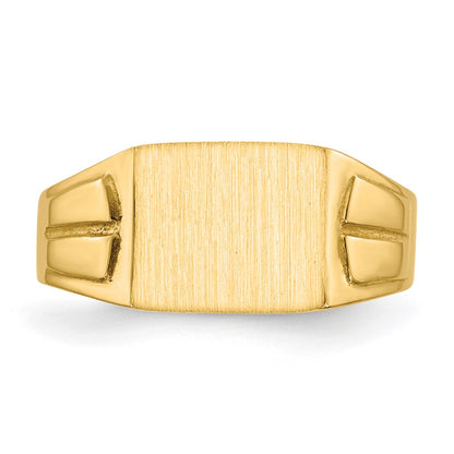 14K Yellow Gold 7.5x9.0mm Closed Back Signet Ring