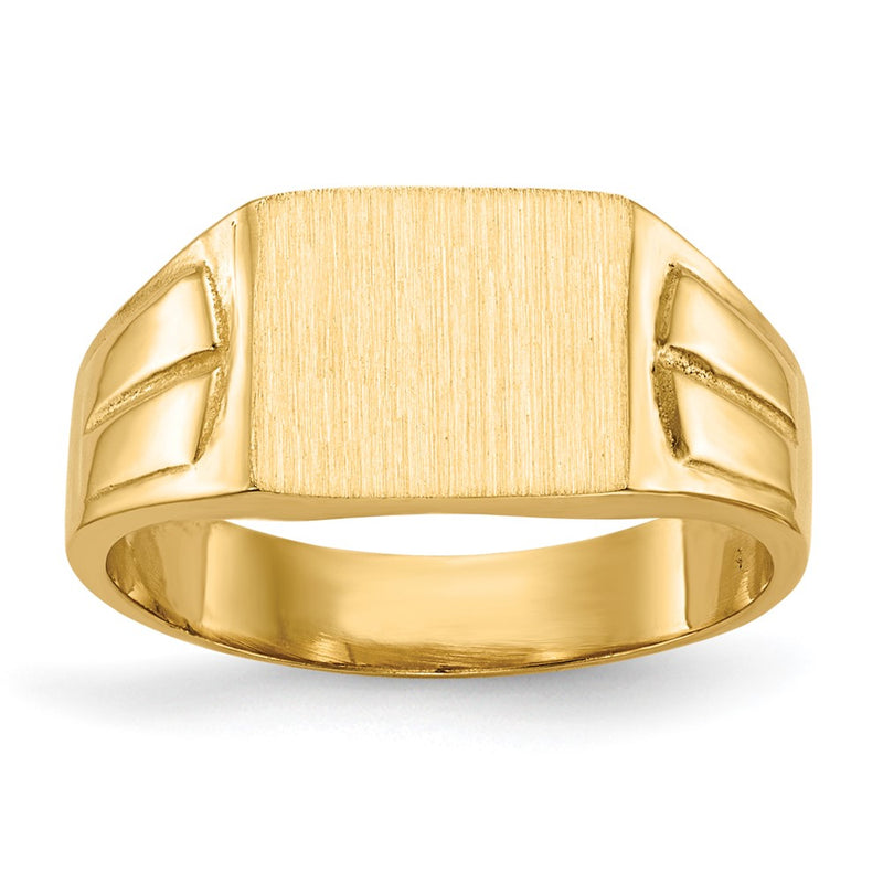 14K Yellow Gold 7.5x9.0mm Closed Back Signet Ring