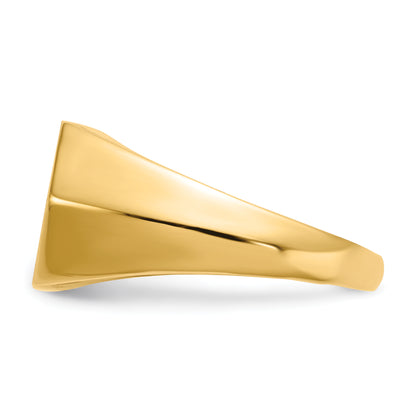 14K Yellow Gold 11.5X11.5mm Open Back Diamond Men'S Signet Ring Mounting