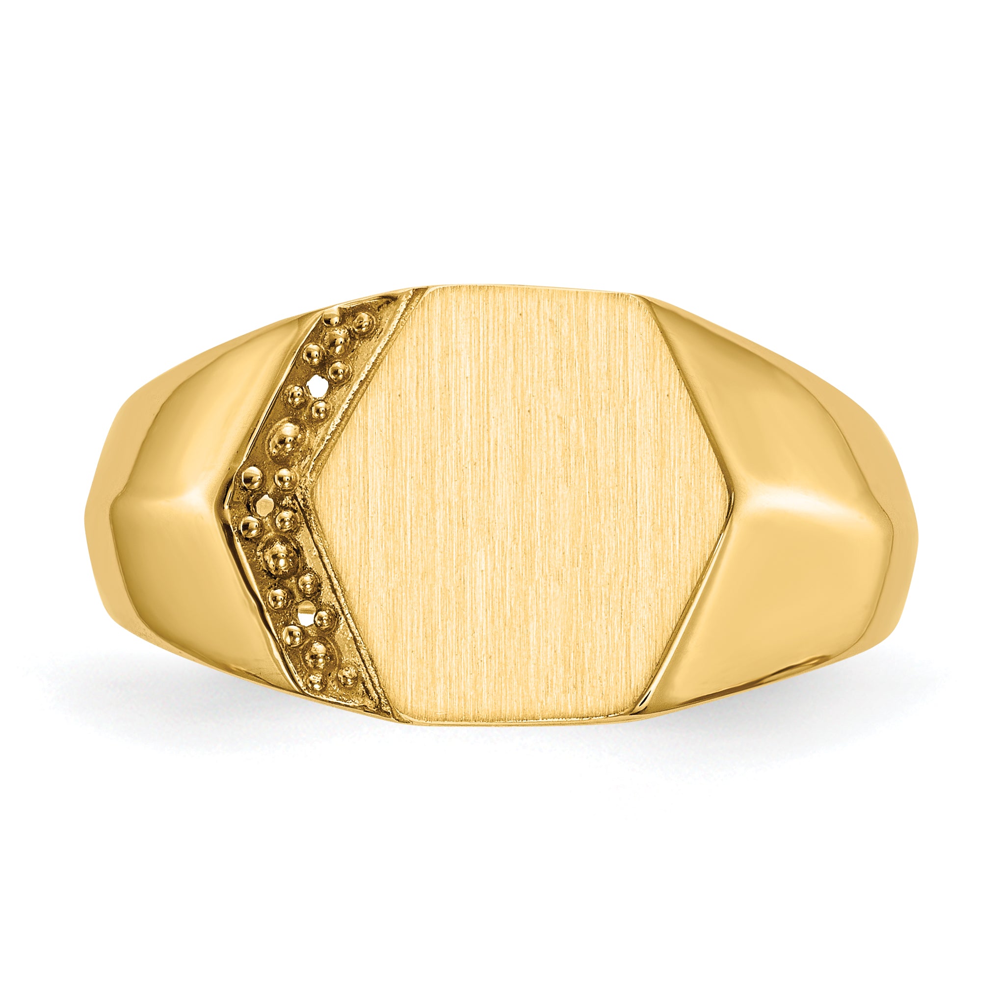 14K Yellow Gold 11.5X11.5mm Open Back Diamond Men'S Signet Ring Mounting