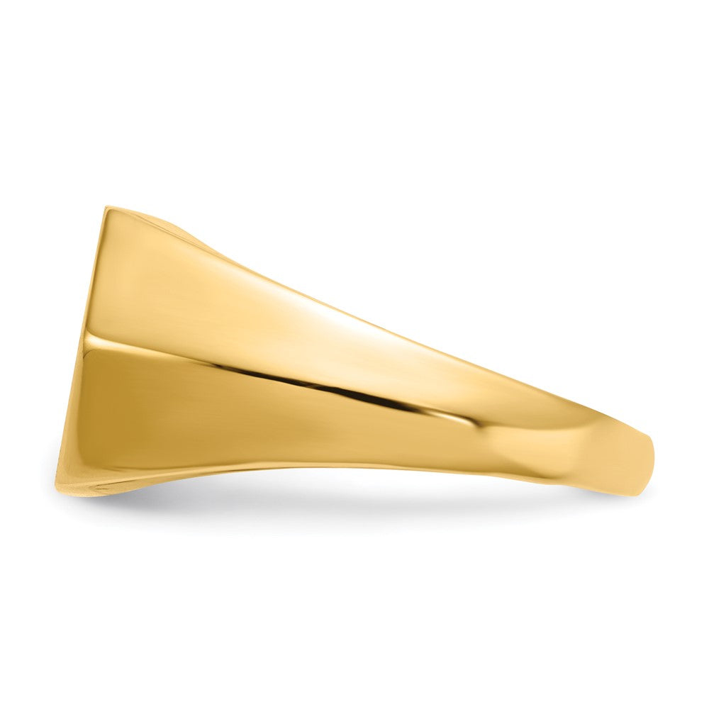 14K Yellow Gold 11.5X11.5mm Open Back A Diamond Men'S Signet Ring