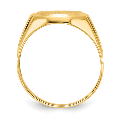 14K Yellow Gold 12.5X11.5mm Open Back Diamond Men'S Signet Ring Mounting