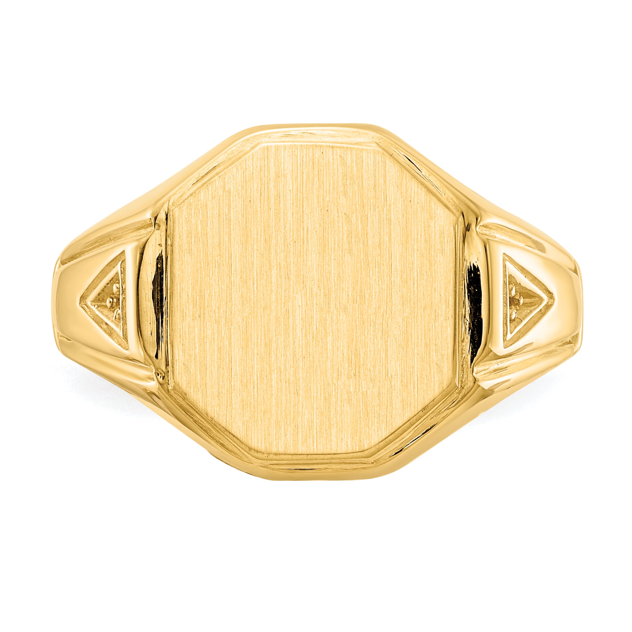 14K Yellow Gold 12.5X11.5mm Open Back Diamond Men'S Signet Ring Mounting