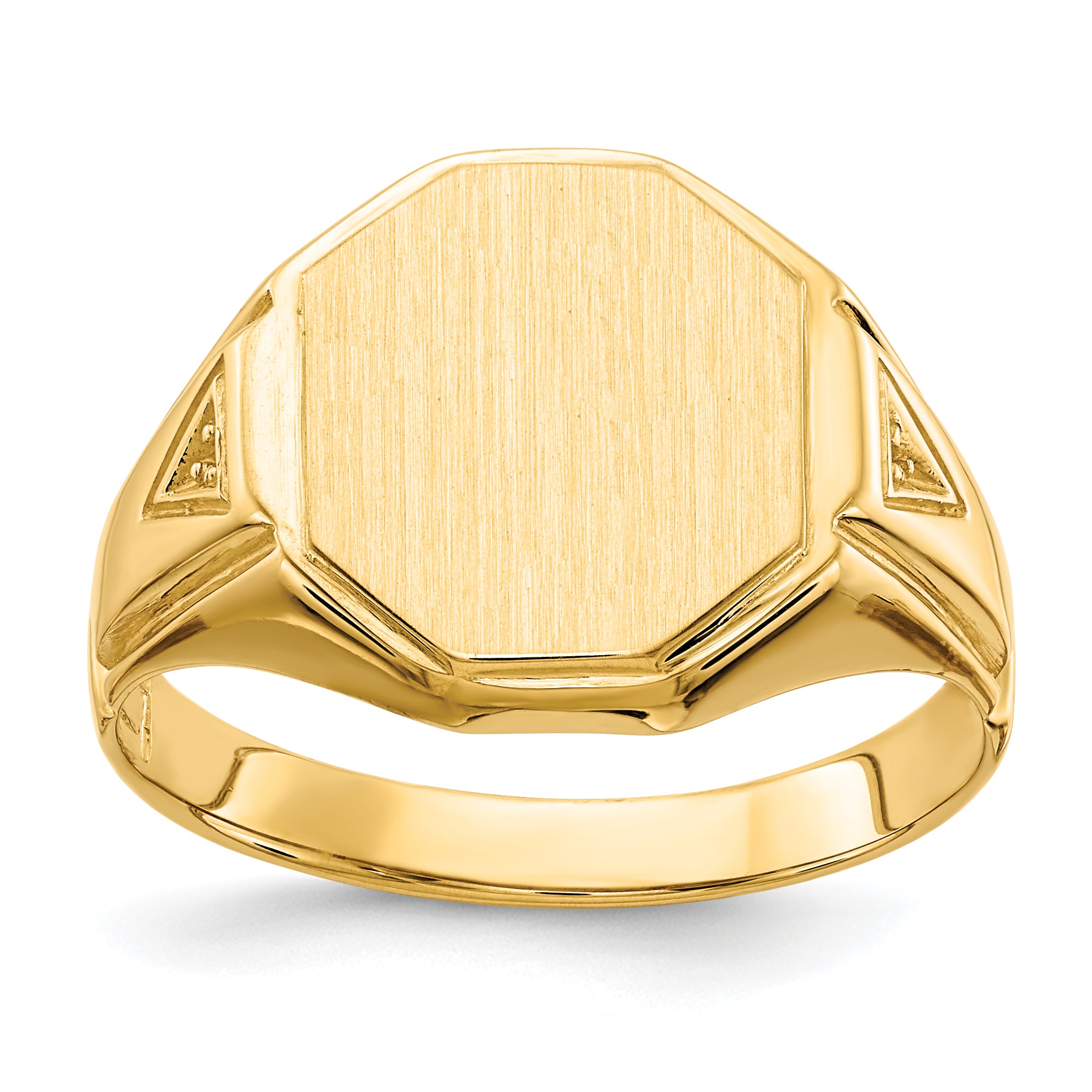 14K Yellow Gold 12.5X11.5mm Open Back Diamond Men'S Signet Ring Mounting