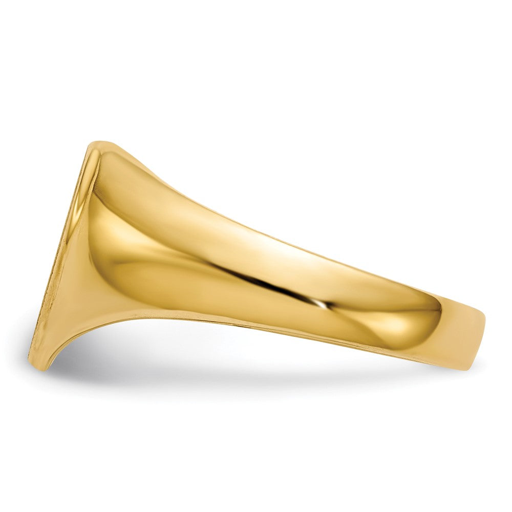 10K Yellow Gold 10Ky 9.5X9.5mm Open Back Heart Signet Ring