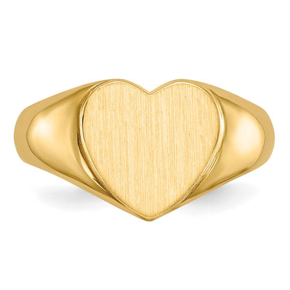 10K Yellow Gold 10Ky 9.5X9.5mm Open Back Heart Signet Ring