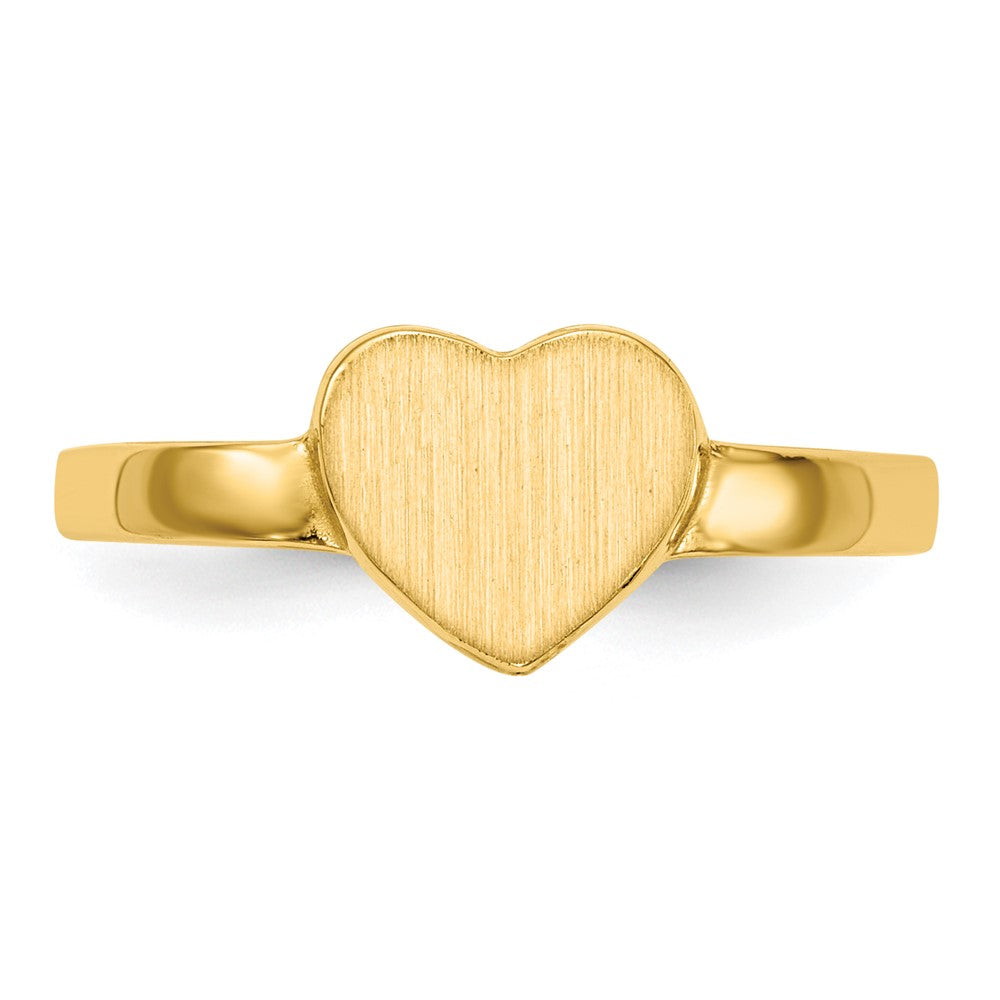 10K Yellow Gold 10Ky 6.5X7.5mm Open Back Heart Signet Ring